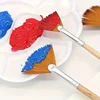 5pcs Fan Brush Set for Acrylic & Watercolor Painting - Nylon Bristles, Oil Paint Compatible 5