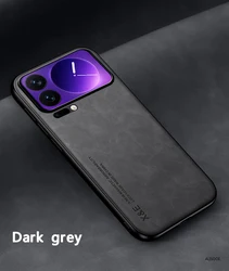 Ultra - Thin Fashion Leather Magnetic Phone Cover - Xiaomi 17Pro Max (Dark Gray)