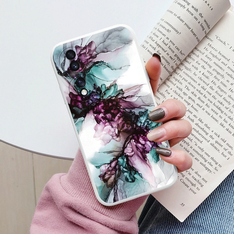 Elegant Marble Pattern Protective Silicone Phone Case - Soft, Durable, Fashionable Design