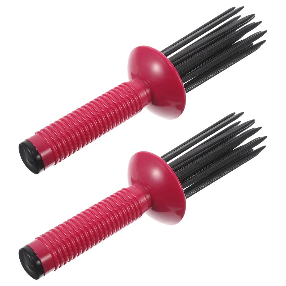 2 Pcs Curly Hair Comb Anti-slip Hairstyling Brush Plastic Curling for Blow Drying