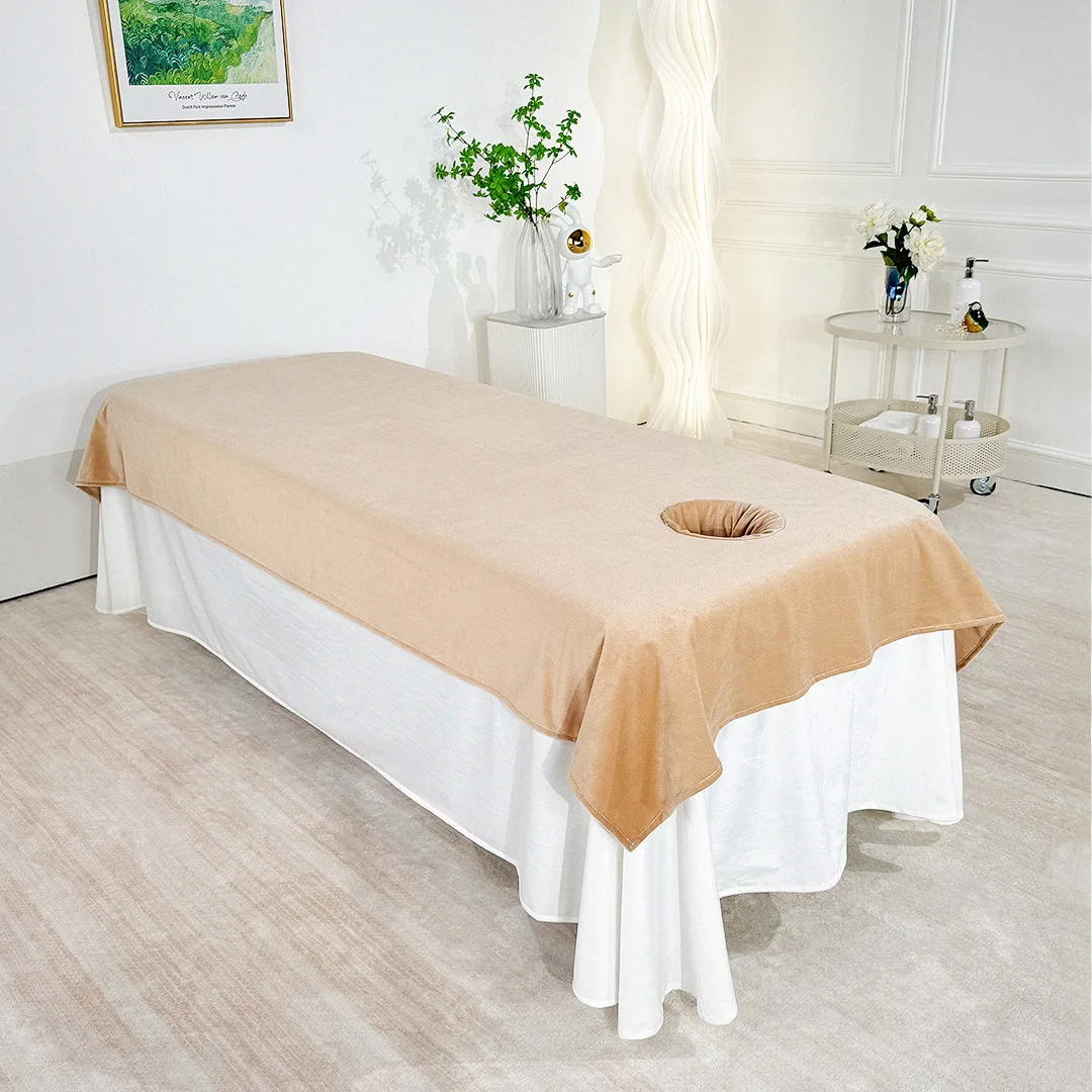 Beauty Salon Bed Sheets Milk Velvet Massage SPA Warm Bed Cover Sabanas Para Cama Soft Salon Sheets With/no Hole 5