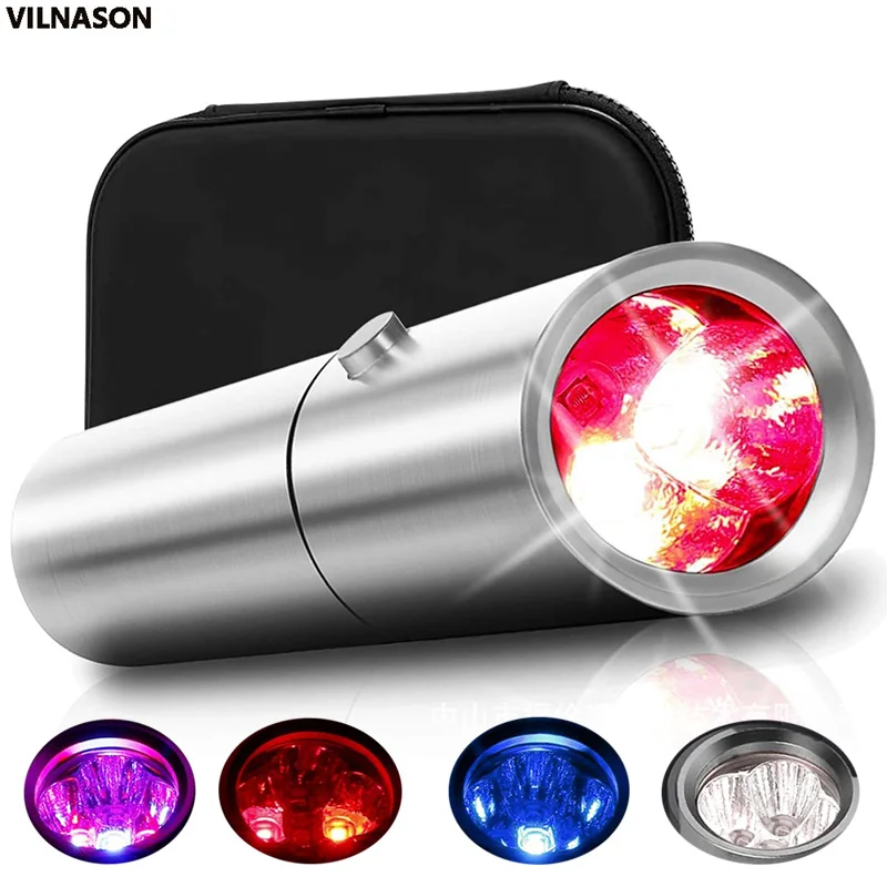 Blue & Red Light Therapy Device with 5 Wavelengths Near Infrared 900nm Light Therapy for Body Relief Acne Treatment Skin Health red light therapy wand red light therapy panel blue light acne pen