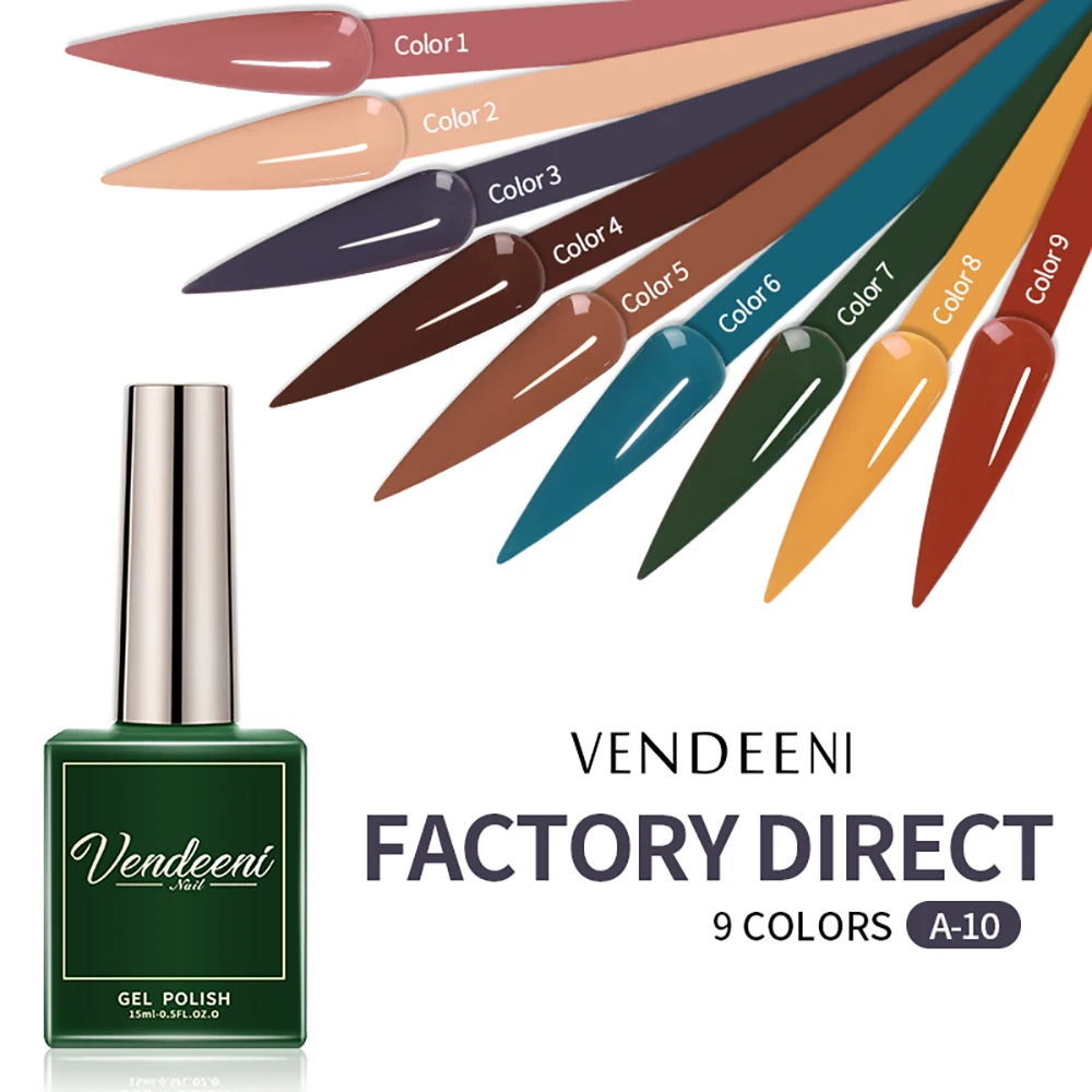 

Vendeeni 9 цветов гель-лак для ногтей коричневый кофейный шоколадный цвет коллекция салонные гели для дизайна ногтей лак УФ светодиодный лак для ногтей 15 мл