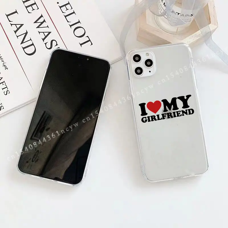 Charming I Love My Girlfriend Transparent Phone Case - Cute & Funny Couple Design