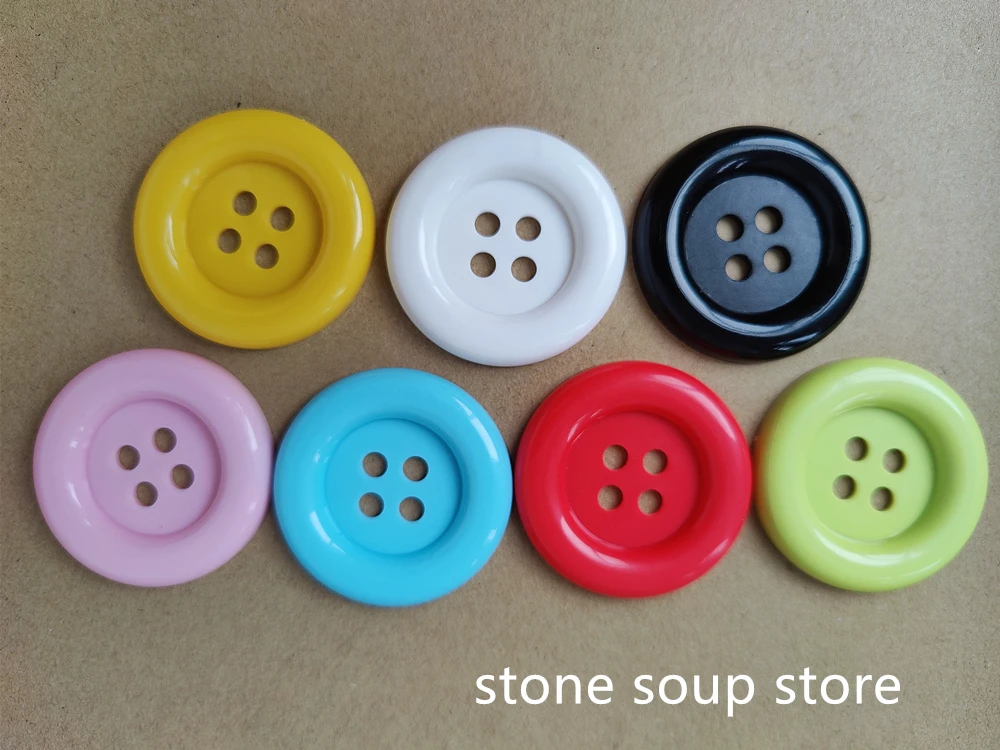 3-10pcs Super big white Buttons 5/6.5/7cm Great circle edge 4 hole nylon Large Buttons Diy decor Clothing Sewing accessories 3