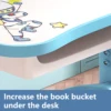 Widened Desktop Multi Separation Cartoon Pattern Desk Chair Set Kids Adjustable Height Study Table with Drawer Chair Set 4