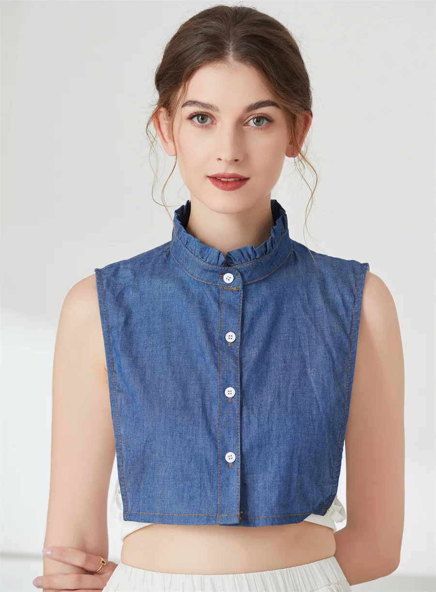 

Винтажный съемный воротник, ложный воротник, отворотная блузка, джинсовая Съемная рубашка, ложный воротник, женский новый воротник, рубашка, ложный воротник, галстук