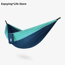 Pano de pára quedas ao ar livre rede única dupla lona engrossado hammock acampamento ao ar livre balanço interior
