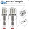 M3 M6 M10 M14 Hex Connecting Adapter Thread Conversion Rod Electric Drill Angle Grinder Screw For Backing Pad Polishing Disc 4