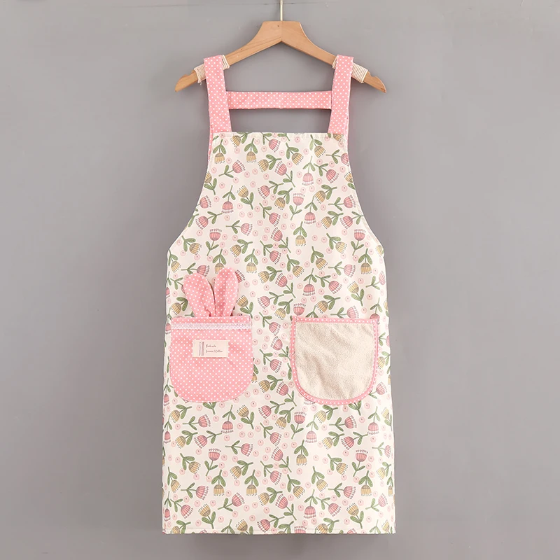 Western-style Canvas Long-sleeved Apron for Women Waterproof and Breathable Home Kitchen Cooking Coveralls Catering