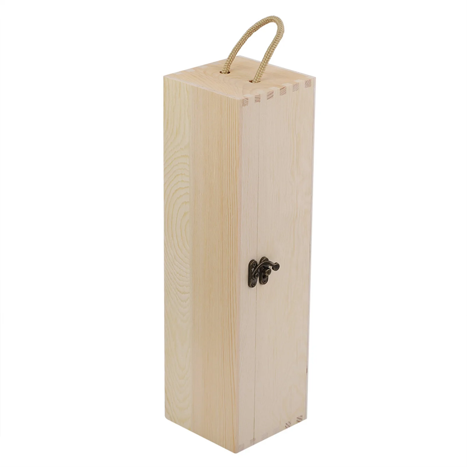 Twine Wooden Box for Wine Storage, Great for Wine Accessories, Wine Gift Box for Any Occasion, Exposed Wood Grain 2