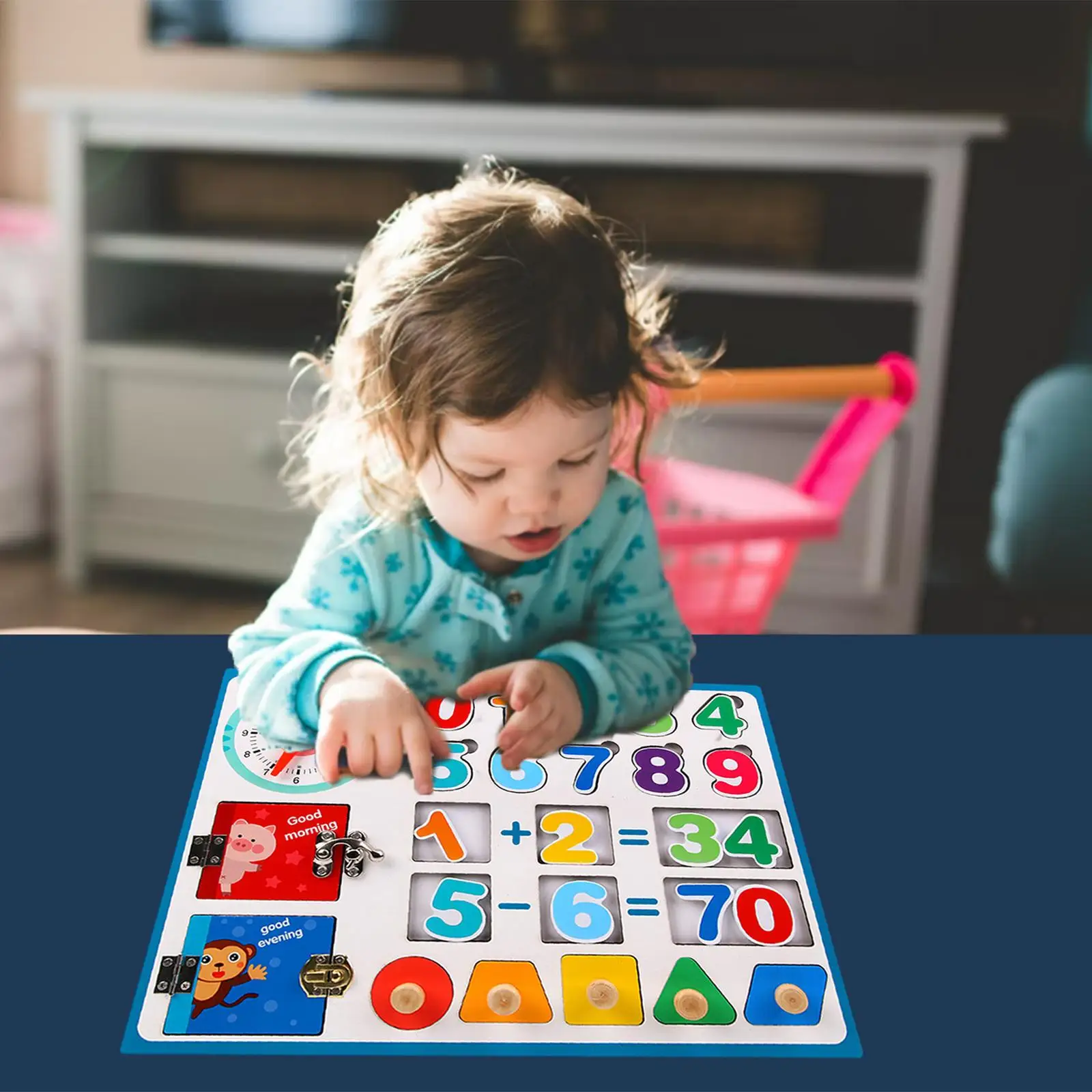 Kids Buckle, Clock, Math Skills, Early Educational for Age 4 5 6 7 Years Old Preschool Children Gift