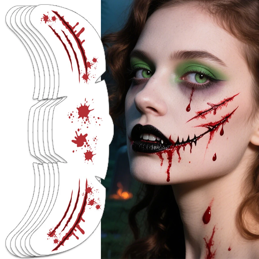 Halloween Waterproof Facial Sticker Freckle Transfer Tattoo Decals DIY Festival Party Tattoo Decorations Makeup Cosmetic Tools