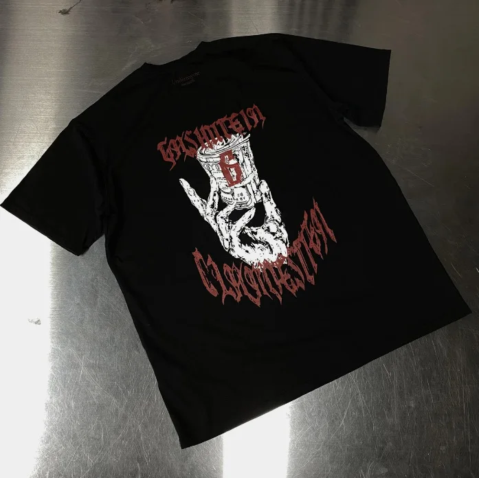 

2024 Undermycar 24SS GASHUTEIN, бумажная футболка с рисунком валюты TX1129