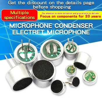 10PCS Microfono pick-up a condensatore 9x7mm 9767 9x4.5mm 9745 6x5mm 6050 6x2.2mm 6022 4.5x2.2mm 4522 4x1.5mm 4015 Accessori MP3