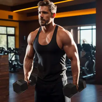 Dumbbells Set Rubber Coated Hex Hand Weights Exercise & Fitness for Home Gym Workouts Strength Training Equipment 5