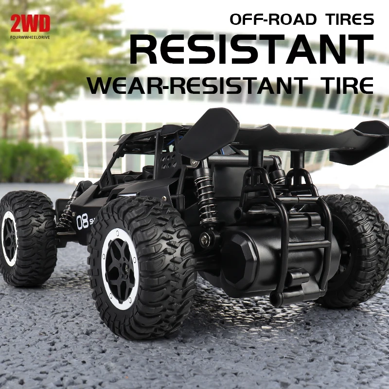 Remote Control Car ZWN 1:16 2.4Gh Model RC Car LED Lights 2WD Off-road Climbing Vehicle Outdoor Toys Boys Girls Gifts