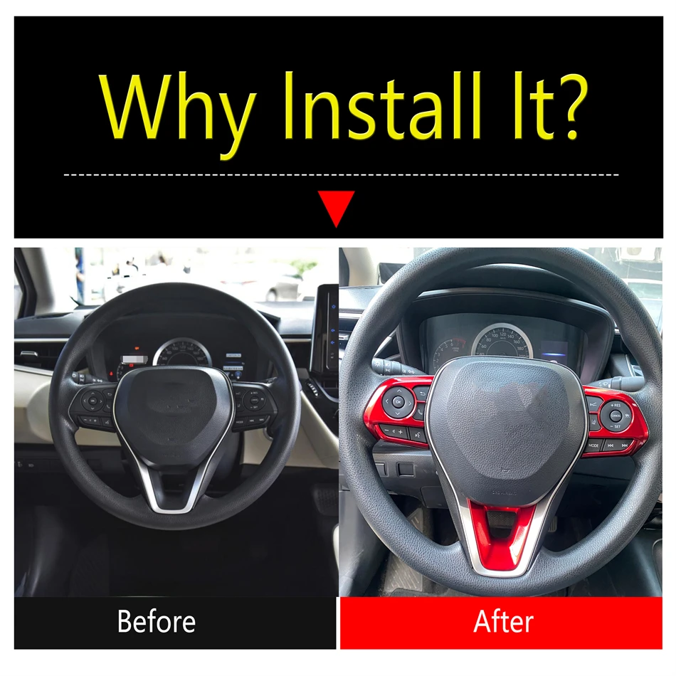 Car Navigation Panel Strip Middle Air AC Vent Outlet / Steering Wheel Cover Trim For Toyota Corolla E210 2019 - 2025 Accessories 2