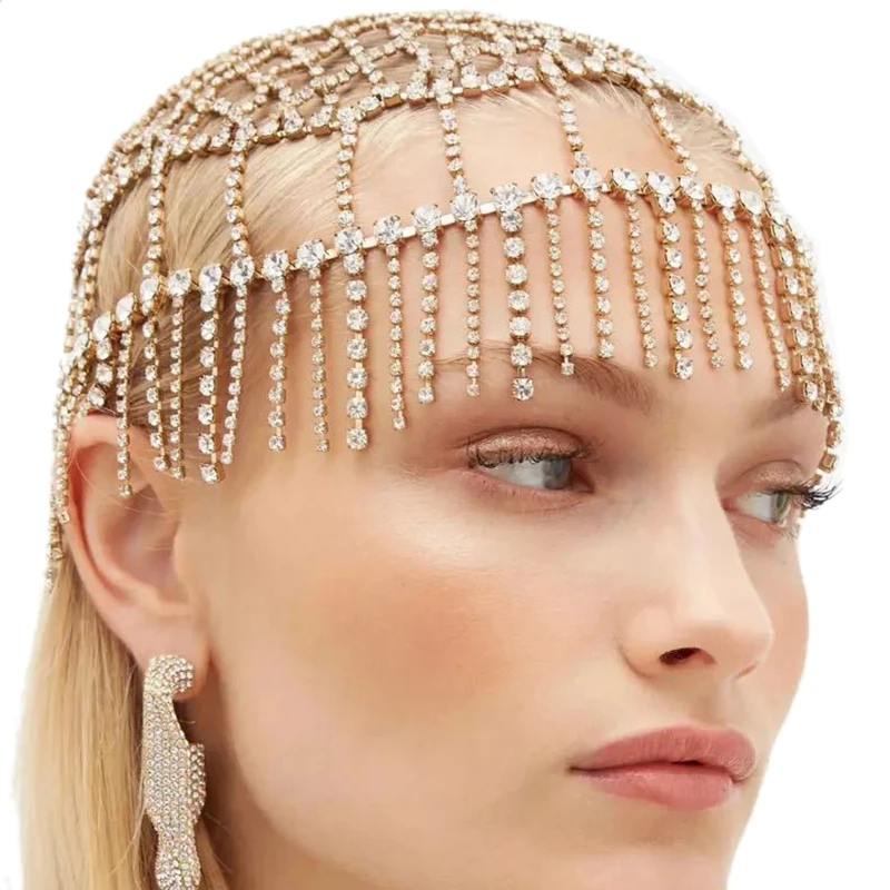 European and American Ethnic Tassel Headband Exaggerated Stage for Head