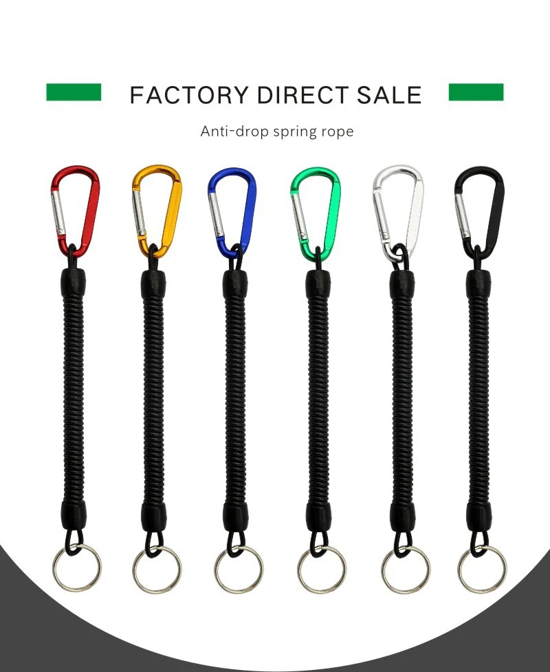 Description Picture 2 of itemFishing Missed Rope Anti-lost Spiral Spring Lure Pliers Lanyard Wire Spring Rope Prevent Rod Drop Lose Tool