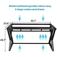 Computer Desk Home Office Desks, 55.1 Inch Modern Simple Office Black Glass Desk Computer Table Study Gaming Writing Desk, Fash 2