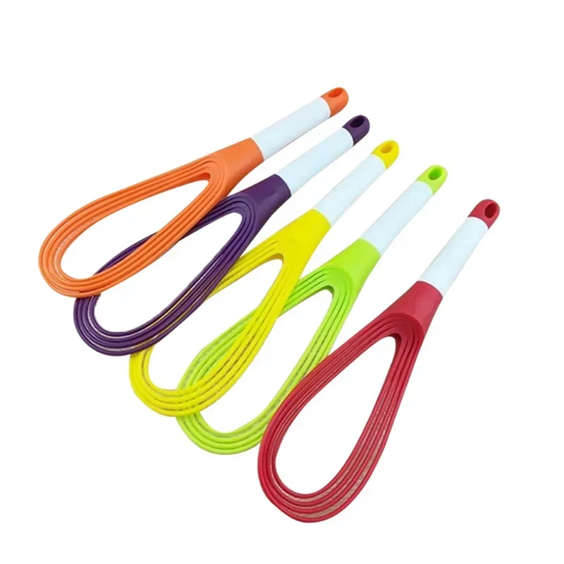 Multifunctional Rotary Manual Egg Beater Mixer Mini Plastic Kitchen Egg Whisk Bake Tool Agitator Silicone Eco-Friendly