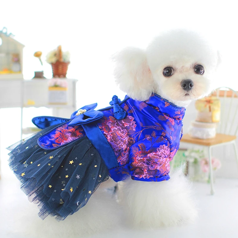 

Small Dog Clothes Wedding Dress Matching Dress Cat Sand Skirt To Keep Warm Than Bear Autumn Winter Skirt Pet Clothes