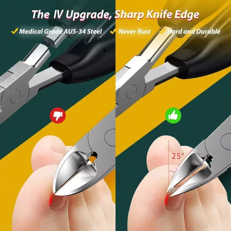 Coupe-ongles en acier inoxydable, pince à cuticules rouges, outils de pédicure professionnels_voghion.com
