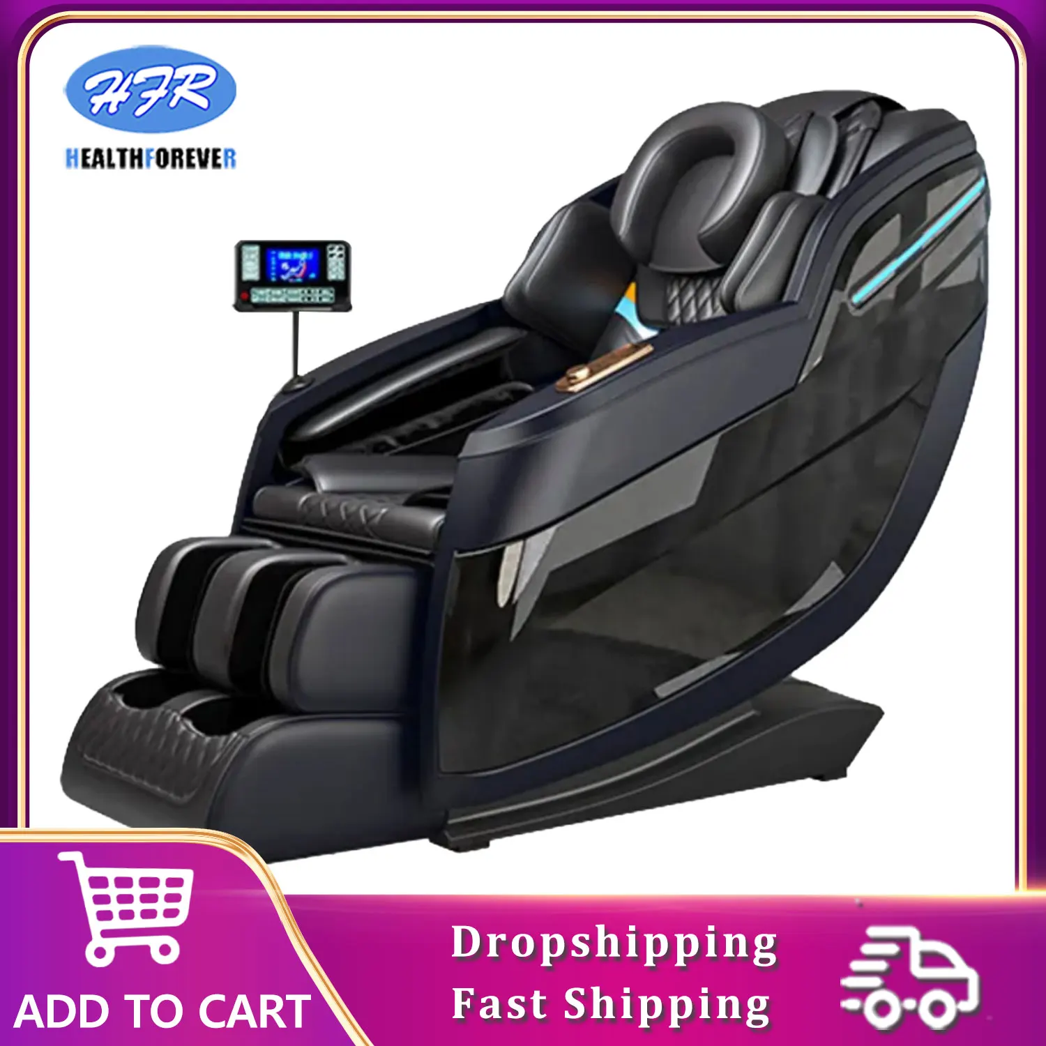 

Full Body 4d Zero Gravity Massage Chair Electric Price Leather Lengthened SL Guide Rail Full Body Massage airbag wrapping