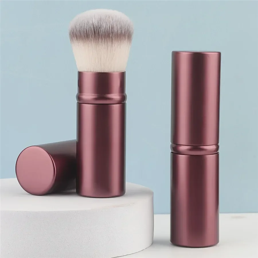 Retractable Mini Blush Makeup Brush - Aluminium Handle, Nylon Bristles, Suitable For All Skin Types - Easy To Carry