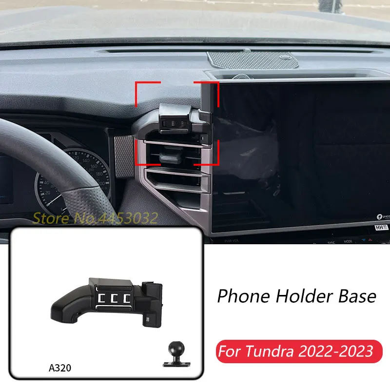 

Автомобильный держатель для телефона, специальные крепления для Toyota Tundra 2022-2023, фиксированный кронштейн для выпускного отверстия воздуха, базовые аксессуары с шаровой головкой 17 мм