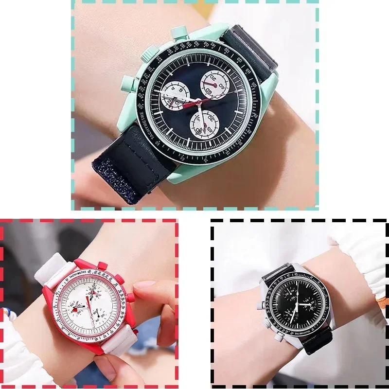 

Gift Planet Top Luxury Original Brand Moon Watch Plastic Case Uranus Pluto Saturn Mercury Chronograph Clock Watches for Men
