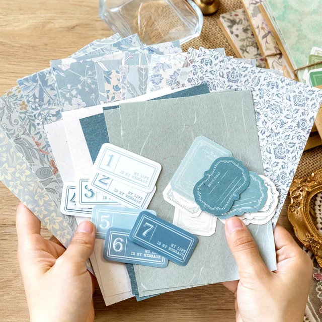 40 Pcs Floral Handmade Paper Collage Kit 4