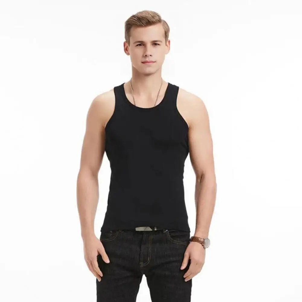 

Men Athleisure Vest Slim Fit Sports Vest Men's Summer Workout Tank Top with U Neck Off Shoulder Design for Slim Fit