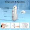 Rechargeable behind-the-ear hearing aid for the elderly, noise-cancelling amplified hearing aid with charging case 2