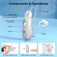 Rechargeable behind-the-ear hearing aid for the elderly, noise-cancelling amplified hearing aid with charging case 2