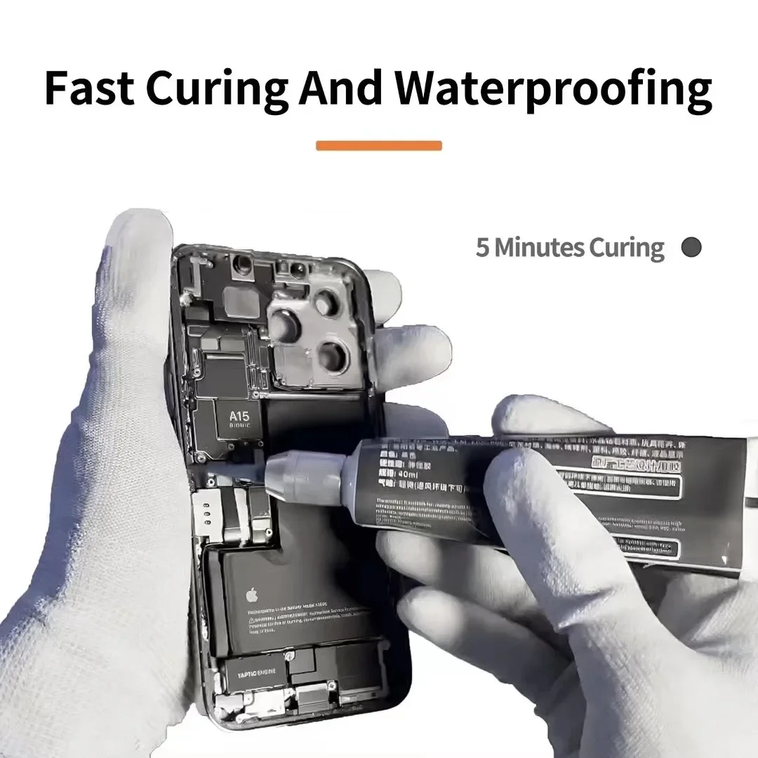 WYLIE Mobile Phone Repair Black/Clear Liquid Glue LCD Screen Frame Back Cover Repair Fast Curing Waterproof Adhesive sets