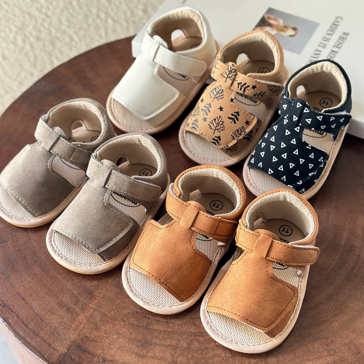 Baby Infant Boy Girl Sandals Newborn Non-Slip Soft Rubber Sole Sandals for Baby Boys Open-Toe Outdoor Casual Summer First Walker 1