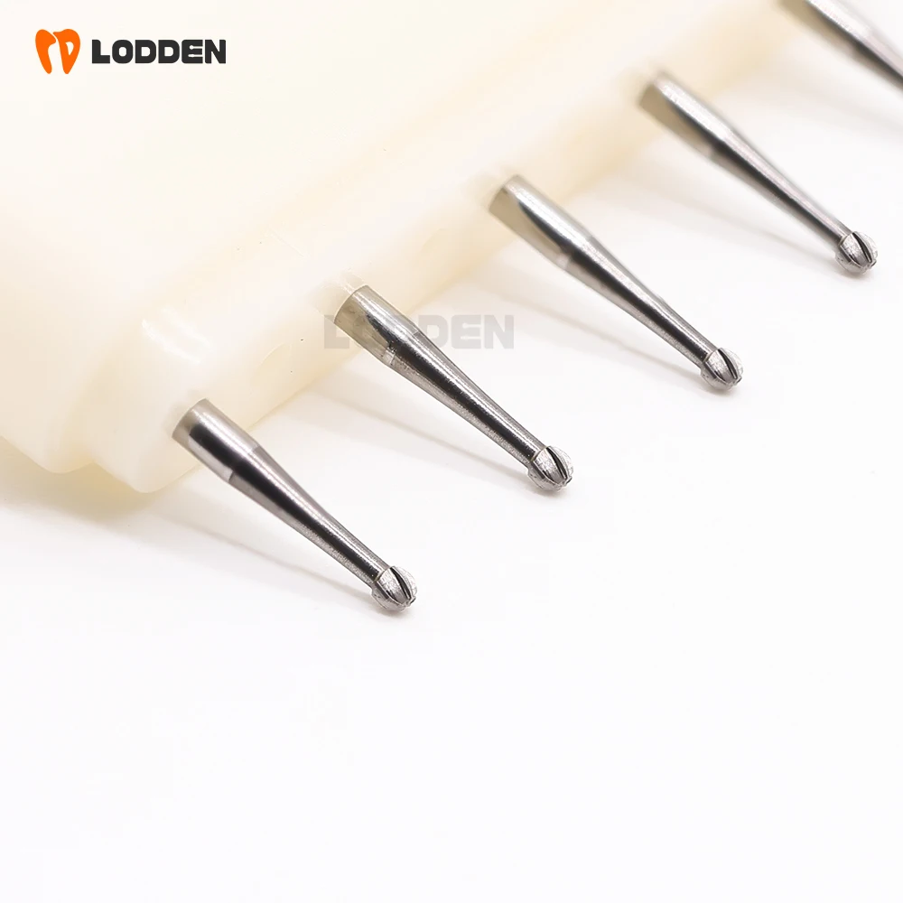 LODDEN 5 Stück/Box Wolframkarbid-Bohrer, Kugel, rund, 11 Größen, FG 1–9, einfach geschnittene Bohrer, 1,6 mm, hohe Geschwindigkeit, für Zahnmedizin-Schleifwerkzeuge – Detail 23