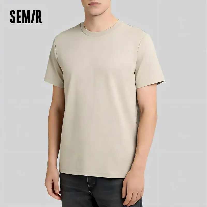 Semir 반팔 남성 티셔츠 코튼 2026 여름 신작 남성 의류 얇고 다재다능한 티셔츠 커플 솔리드 컬러 탑