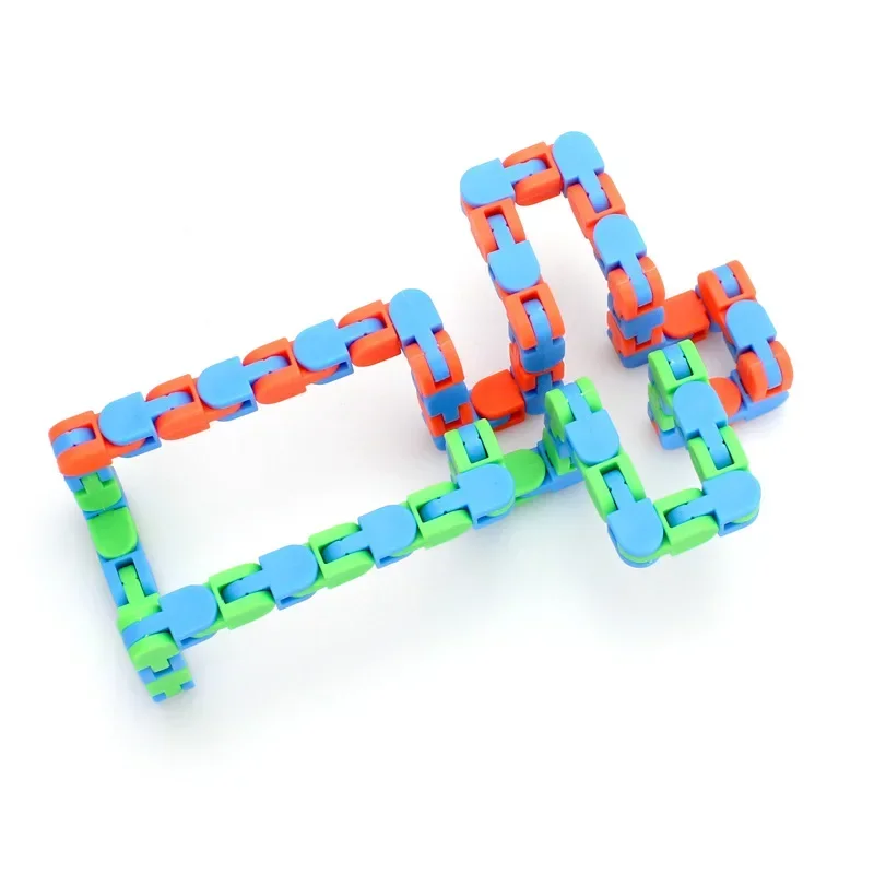1/2/5pcs DIY Shape 24 Links Wacky Tracks Fluid Wrist Joints Vent Fidget Sensory Toys Snake Puzzle Stress Relief Fidget Toy fidget toys,puzzle toys,anti stress toys