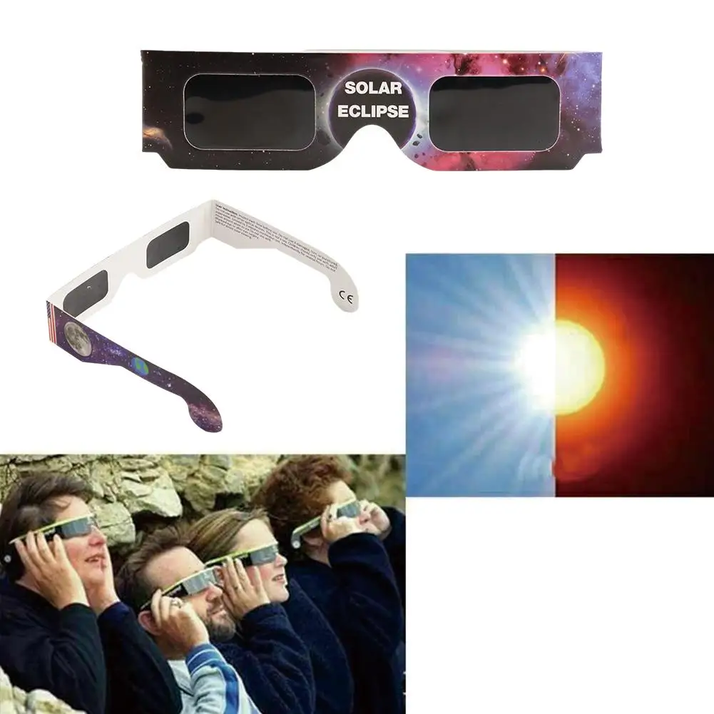 10/20pcs Paper Solar Eclipse Glasses Total Observation Solar Glasses 3D Outdoor Eclipse Anti-UV Viewing Glasses Random Color