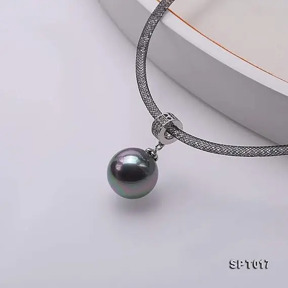 

Favorite Pearl Women Pendant Necklace South Sea Shell Gray Color Pearl Necklace 16mm Round Beads Charming Party Lady Gift