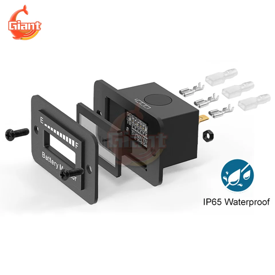 Akü şarj göstergesi 12volt, 24 v 36 v, 48 v, 60 volt ölçer