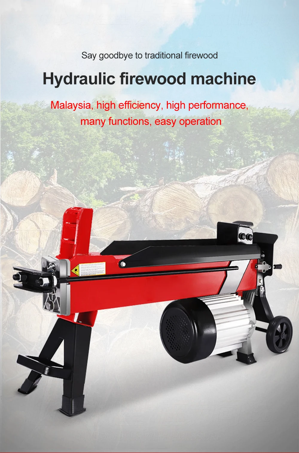 Portable Electric Wood Splitting Machine For Firewood Logging | Log Splitter | Power Tool
