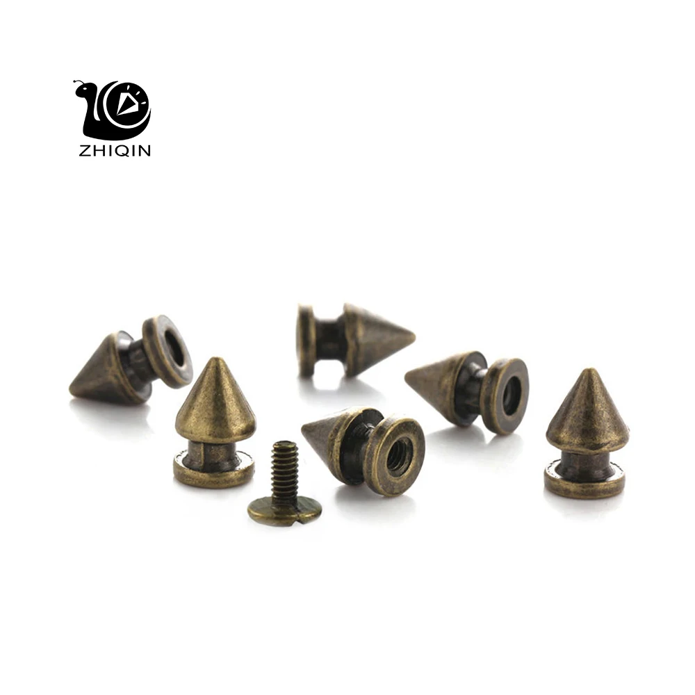 100sets 8*12mm Bronze Cone Spots Metal Studs Bullet Spikes Punk