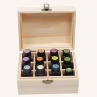 Wooden Storage Box 12/25 Grids Solid Wood Essential Oil Bottle Storage Case Essential Oil Packing Box Perfume Bottle Organizer 2
