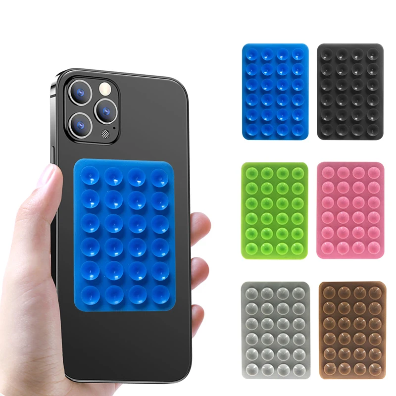 Silicone Phone Fixing Pad Back Sticker 24 Suction Cup Fixed Pad Car Mounted Bracket Phone Case Universal Anti Slip Suction Cup