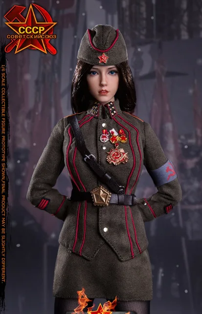 Spot Flagset 1/6 Action Figure Soldier Red Alert Soviet Female 
