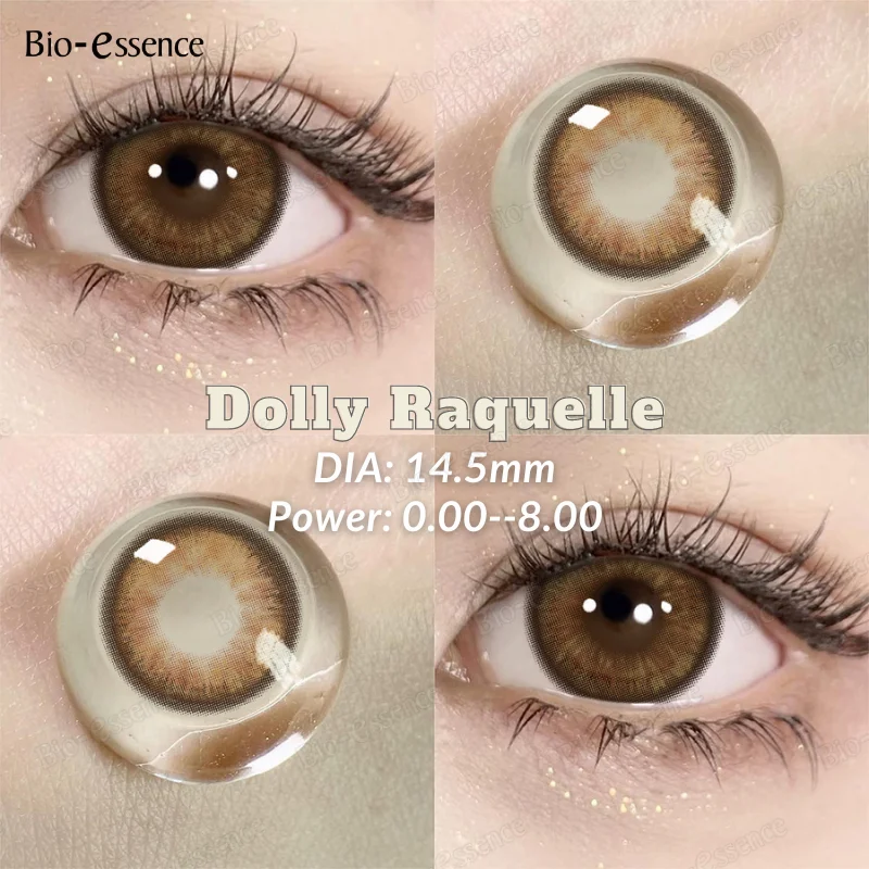 Bio-essence 2Pcs Colored Contacts Lens with Prescription Brown Natural Lens Yearly Use Blue Contacts Pupils for Free Shipping
